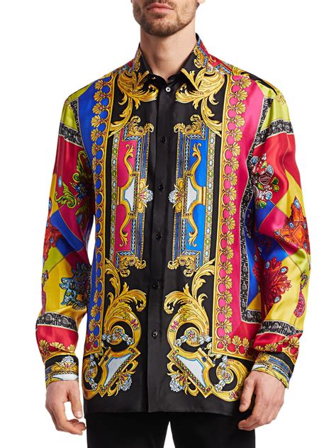 replica versace silk shirts men|versace shirt men's price.